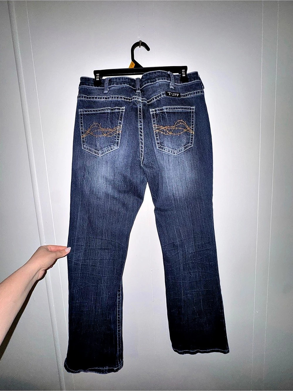 Cowgirl Tuff Co. Daisy Dukes. Bootcut Distressed Jeans Blue Waist 30 - Picture 2 of 6